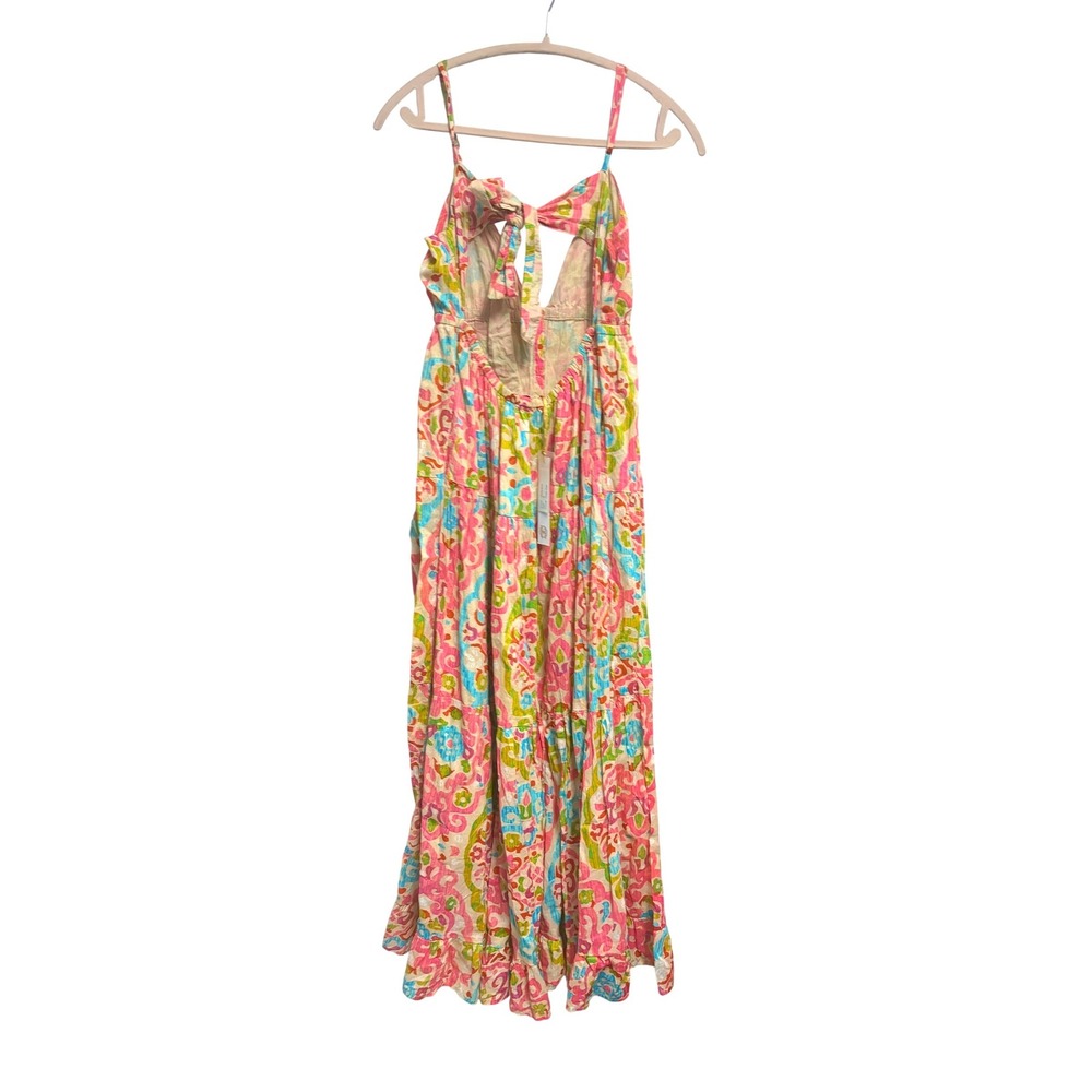 House of‎ Harlow 1960 Hazel Pink Floral Maxi Dress Pink Boho Cutout Tiered M
